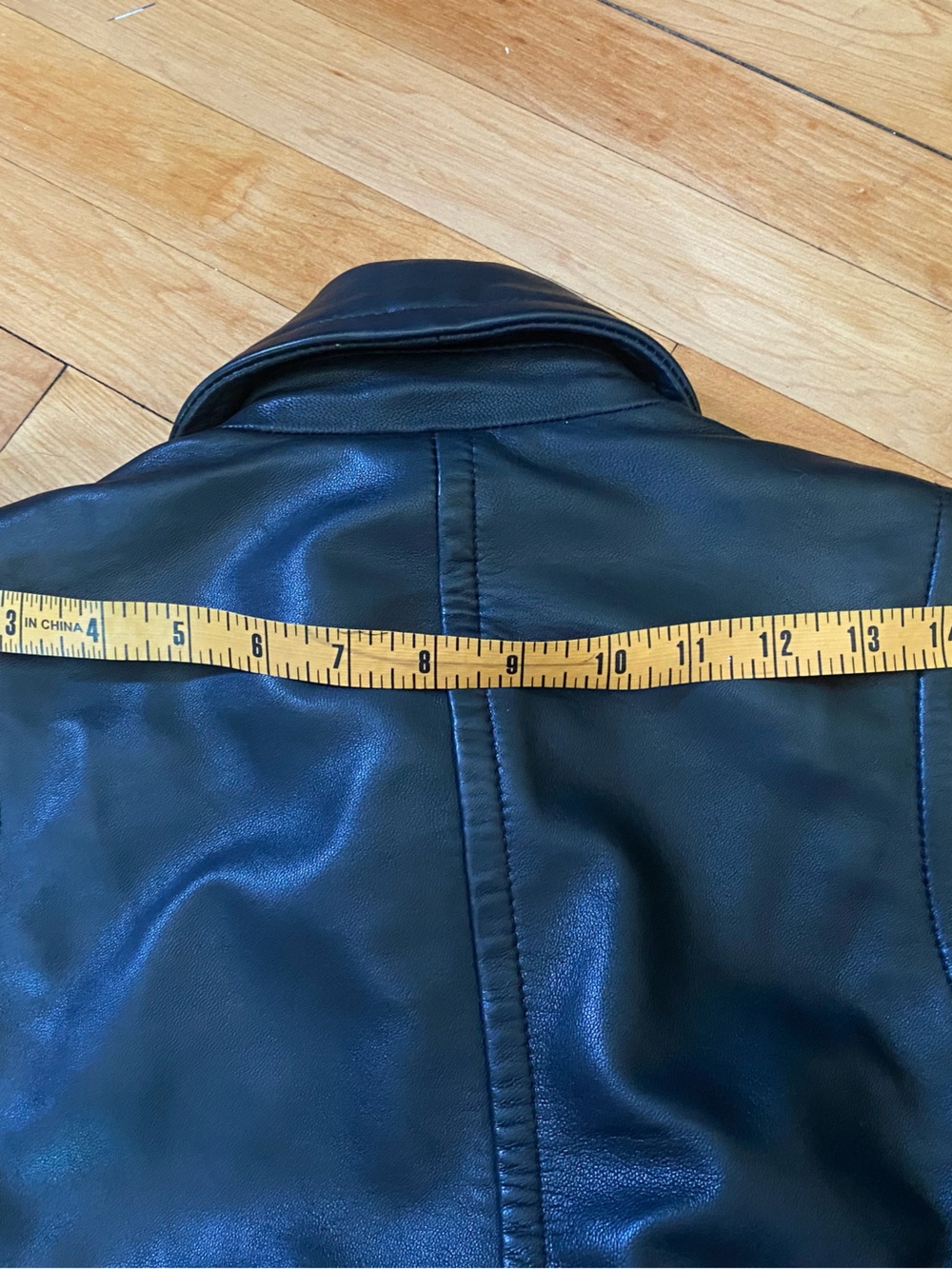 Quince Black Leather Bomber Jacket - Picture 8 of 12